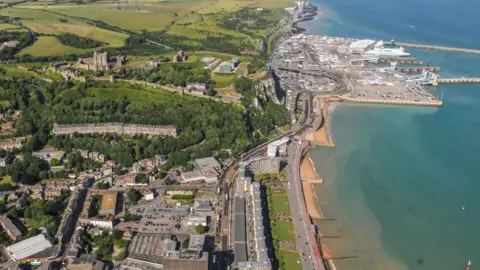 An aerial view of Dover