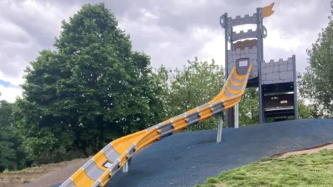 BBC/Carla Fowler The slide at Pontefract Park