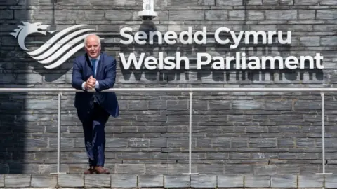 PA Media Leader of the Welsh Conservatives Andrew R.T Davies outside the Senedd
