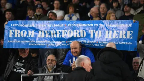 Getty Images Albion fans at the Amex stadium in Brighton