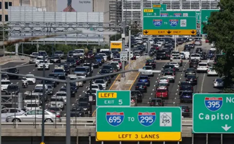 Cars in traffic on highway