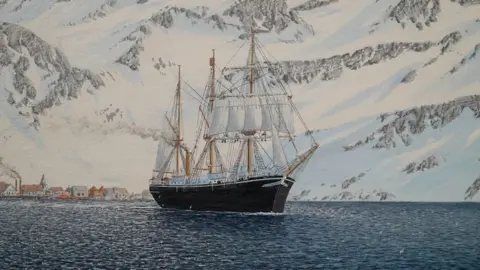     (Oil painting by George Cummings) A painting of Patience embarked on her final journey