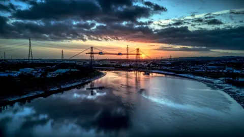 Getty Images The image shows the Newport Transporter Bridge dominating the skyline over Pillgwenlly.