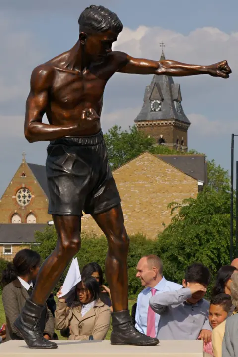Martin Sax Bronze statue of Teddy Baldock in the park