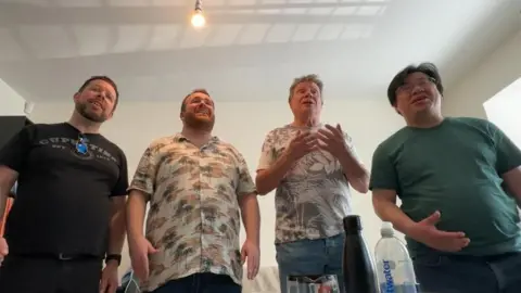 404 A barbershop quartet singing