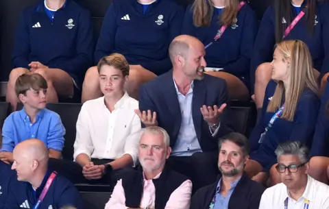 PA Media The Prince of Wales, known as the Duke of Rothesay when in Scotland, (right) with children Prince Louis (left) and Prince George