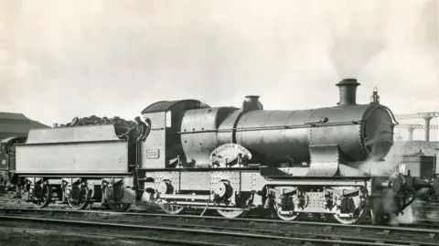 Great Western Society archive A black and white photo of the Pershore Plum locomotive on the sidings of Wolverhampton Stafford Road