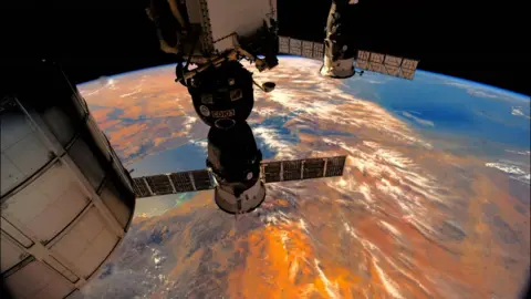 A satellite above the Earth