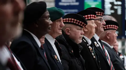 Veterans gathered at Glasgow Central station for the silence