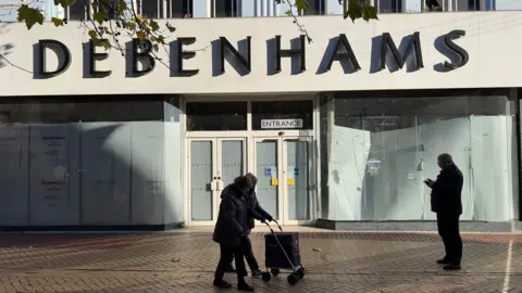 John Fairhall/BBC A closed Debenhams shop in Chelmsford