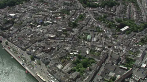 An aerial view of Bideford