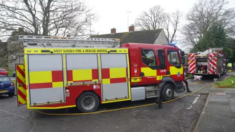 Eddie Mitchell Two fire engines in Middle Way