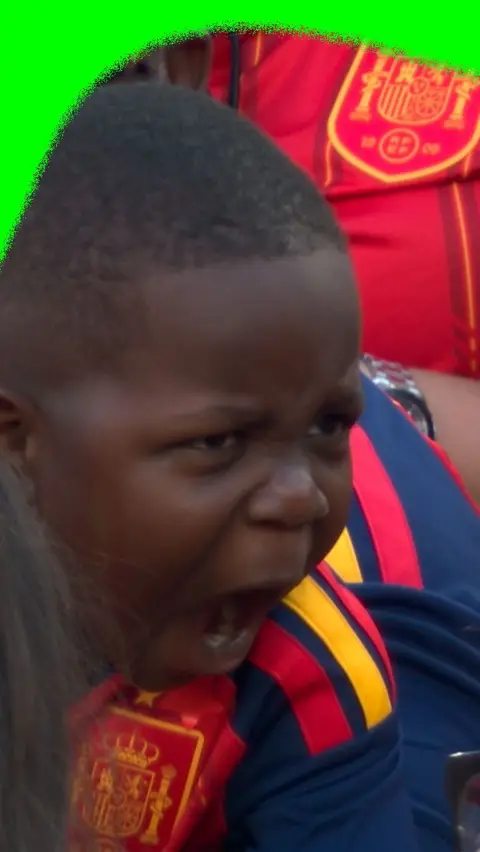 Little Yamal celebrates his big brother winning the World Cup