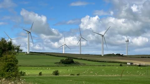 Wind turbines at Wharrels Hill, near Bothel, Cumbria