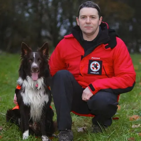 Dave Barley Red and his handler Dave Barley