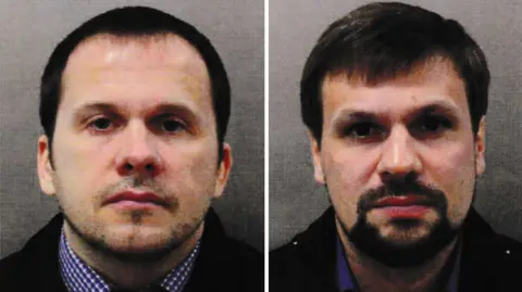 Metropolitan Police Two mugshot-style photos of Alexander Petrov and Ruslan Boshirov