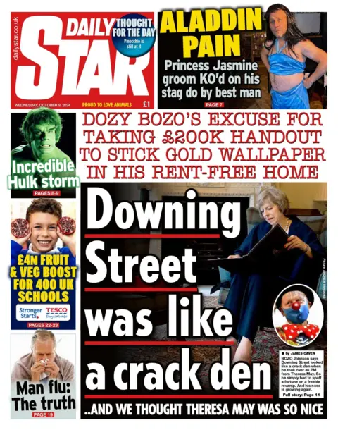 Front page of the Daily Star