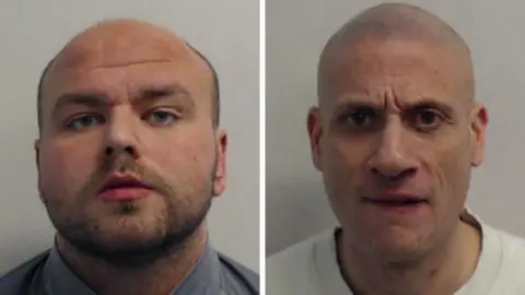 Police Scotland Mugshots of two men. Both are bald.