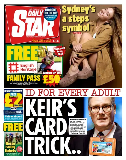 "Keir's card trick" reads the headline on the front page of The Daily Express.