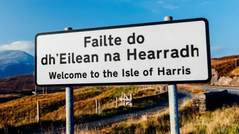Getty Images Gaelic road sign