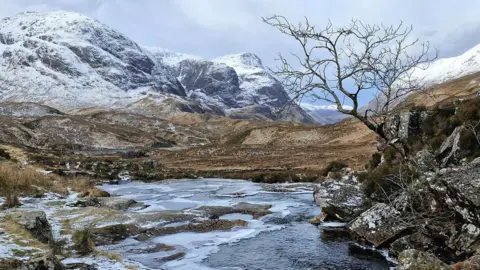 Snow-capped mountian
