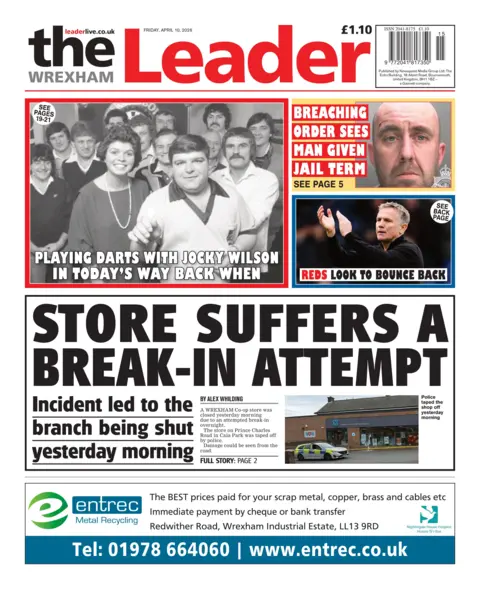Wrexham Leader Wrexham Leader front page 