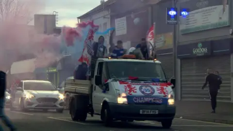 BBC Rangers fans in Belfast celebrating title win