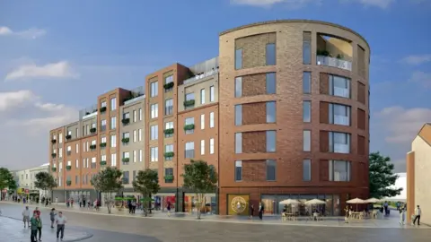 AWW Artist's impression for new flats on site of Debenhams in Taunton