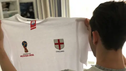 Lee with his England t shirt