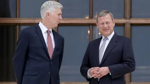 Getty Images Justice Neil Gorsuch and Chief Justice John Roberts