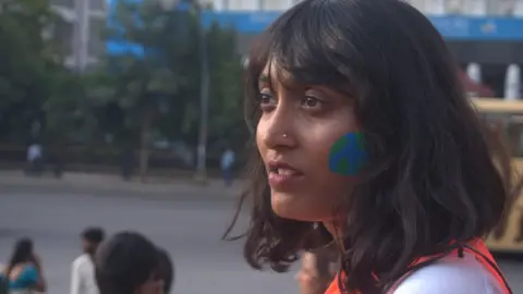 Supplied Disha Ravi attends a climate protest