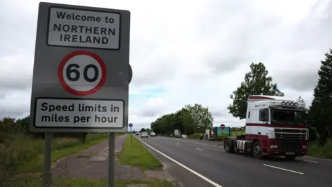 PA Media Sign at the Northern Ireland border