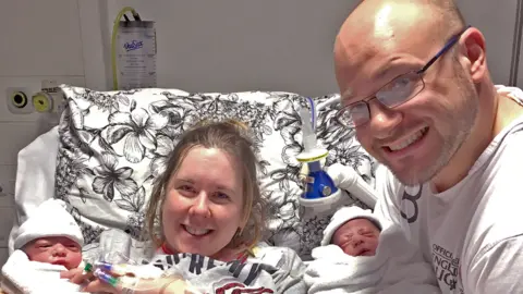 KGH Nikki Shaw, Dan Rowe and twin boys