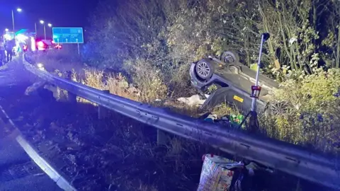 TVP Roads Policing Car crashed on A34