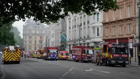 Firefighters at the Admiralty pub