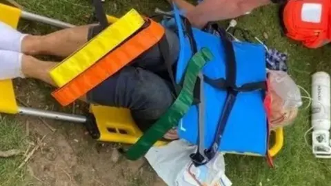 Yorkshire Air Ambulance Janicke Tvedt on stretcher