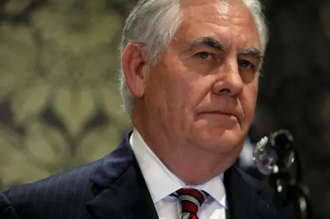 AFP U.S. Secretary of State Rex Tillerson looks on during a press conference on March 9, 2018 in Nairobi, following his arrival to Kenya from Ethiopia, on his five-nation tour of Africa.
