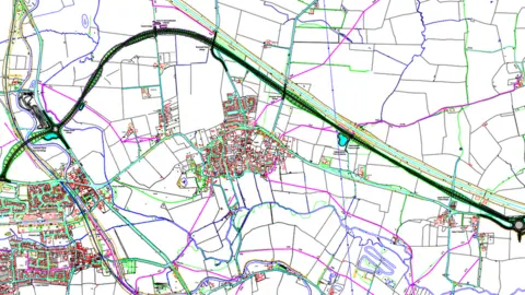 Northamptonshire County Council Map of the A45 link road