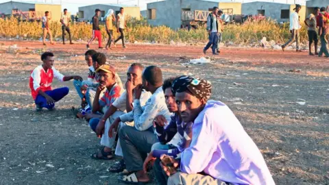 Getty Images Thousands of people living in Tigray have been forced to seek safety in neighbouring Sudan in recent days