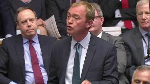house of commons Tim Farron at PMQs