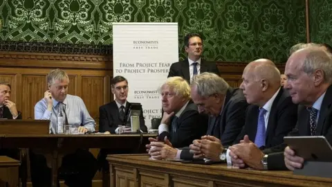 Getty Images Boris Johnson, Iain Duncan Smith, Jacob Rees-Mogg and other Tory MPs at the launch of the Economists For Free Trade report