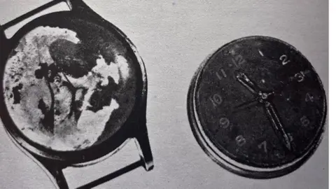 Crown copyright Crews located the co-pilot's watch during their search