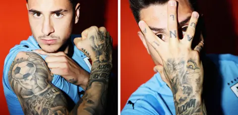 Clive Mason / Getty Images Jose Giminez of Uruguay