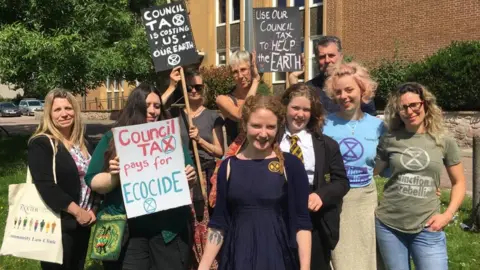 Imogen May and supporters