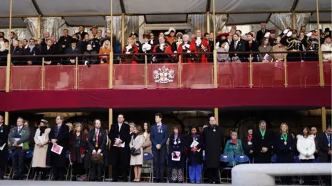 PA Media People taking part in the two minutes silence to mark Armistice Day