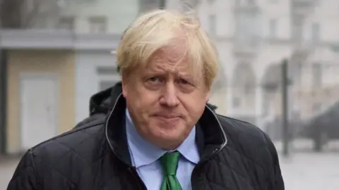 Reuters Boris Johnson pictured in Kyiv