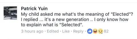 Facebook Screenshot of comments on Singapore's 2017 presidential election