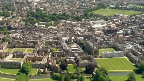 BBC Aerial view of Cambridge