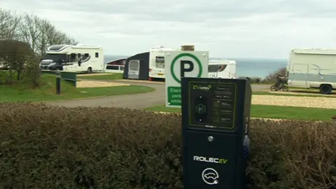 BBC charging point and caravans