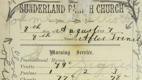 Seventeen Nineteen The note on the back of an order of service